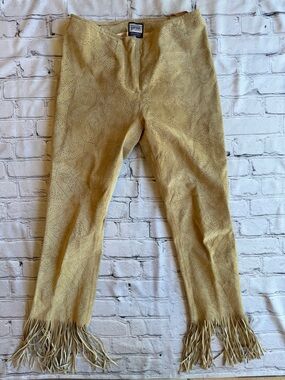 Vintage Suede Tan Fringe Pants Women's Festival Coachella Hippie Boho Western 2